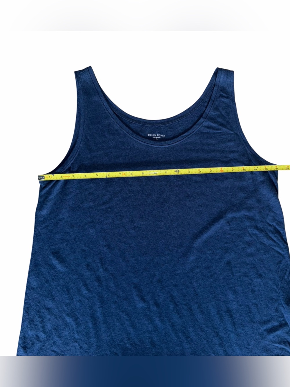 Eileen Fisher Organic Linen Jersey Tank Top Navy Sleeveless Minimalist XL - Picture 3 of 10